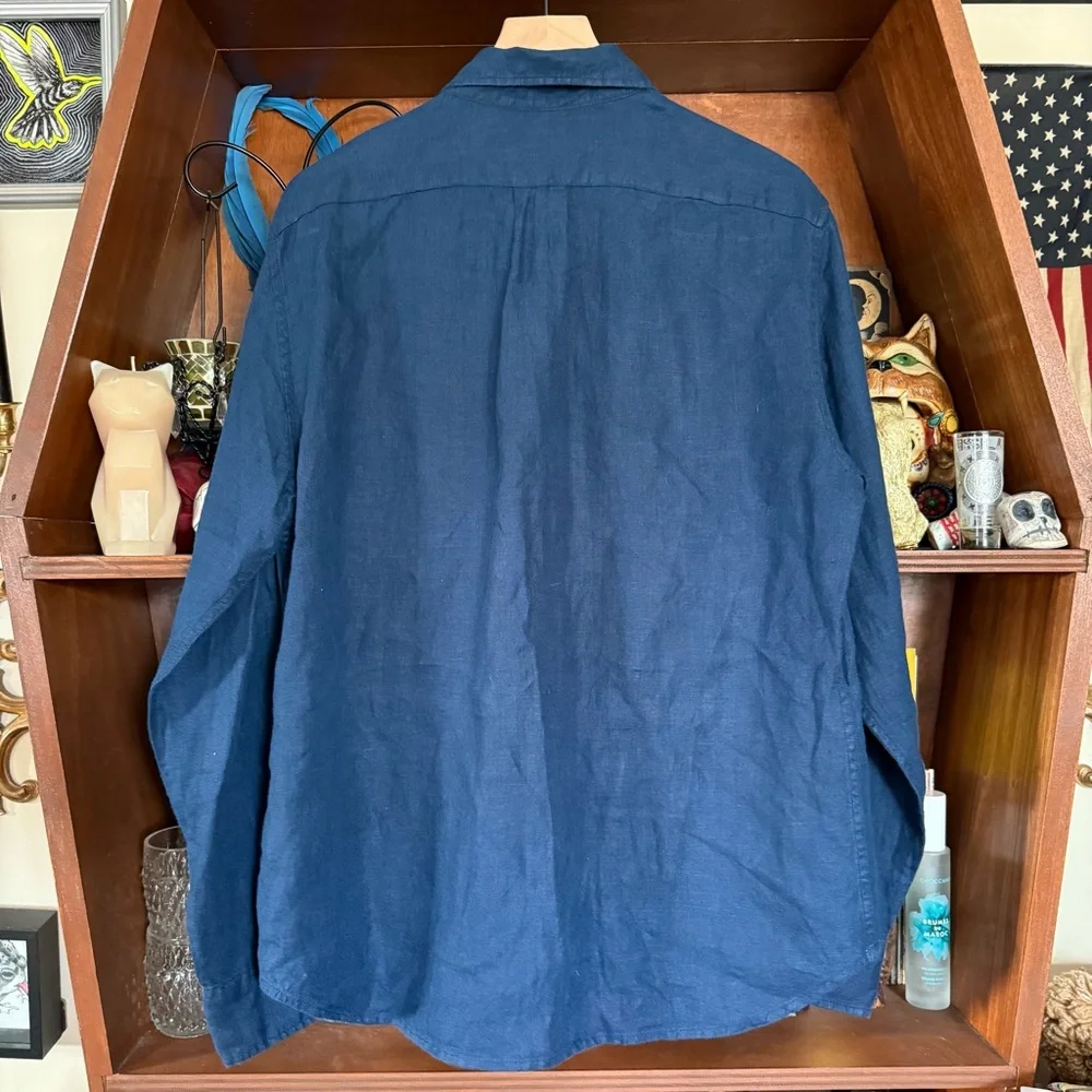 J. Crew - Slim Baird McNutt Irish Linen Shirt - Indigo - Men’s Large